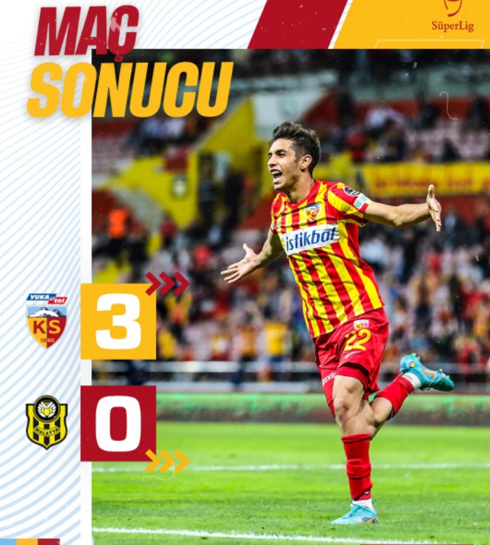 2021-2022 Süper Lig KAYSERİSPOR - YENİ MALATYASPOR 3-0 Maç Görseli