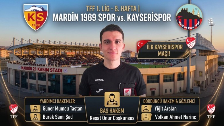 Mardin 1969 Spor - Kayserispor Maçının Hakem Kadrosu Açıklandı
